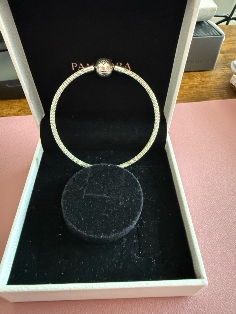 Pandora Silver Mesh Bracelet with Logo Sphere Clasp - Silver - Picture 2 of 4